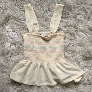 Madewell rainbow smocked tank top